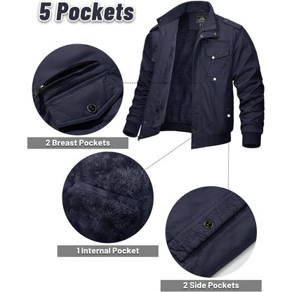 Herren Fleecejacke Winterjacke Warm & Funktional Dunkelblau 3XL