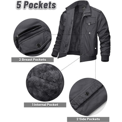 Herren Fleecejacke Winterjacke Warm & Funktional Grau XL