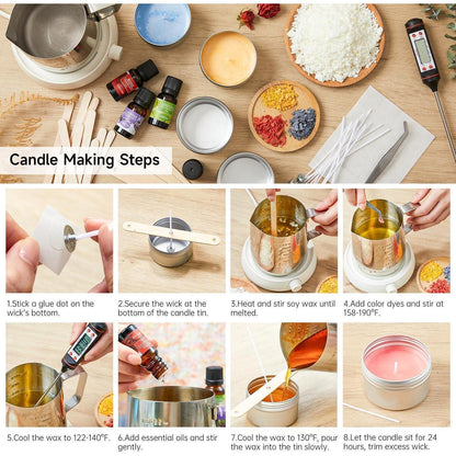XXL Kerzen Selber Machen Set 1,36kg Sojawachs Kerzendosen