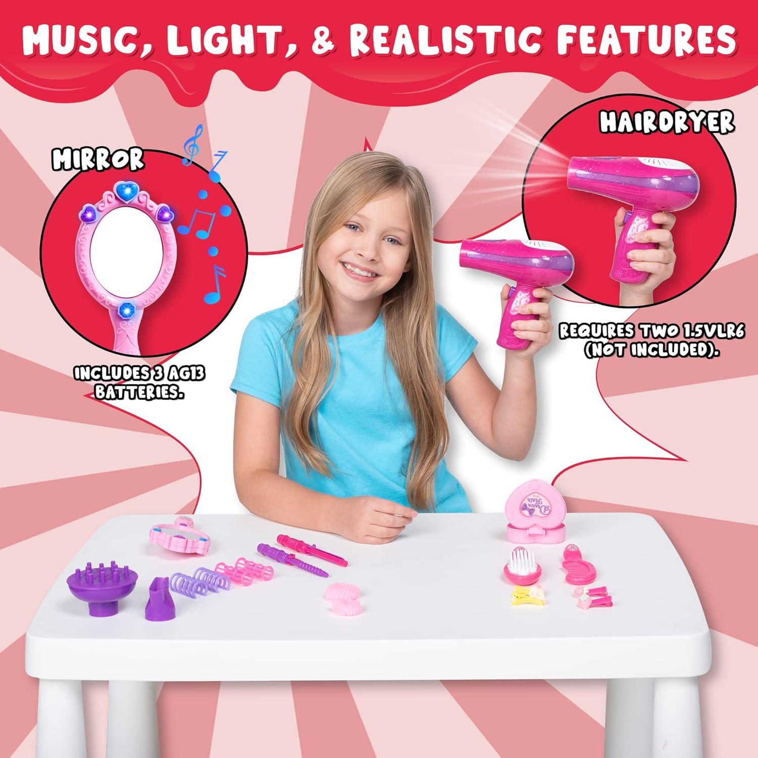 JOYIN Mädchen Puppen Salon Set mit Haartrockner und Zubehör