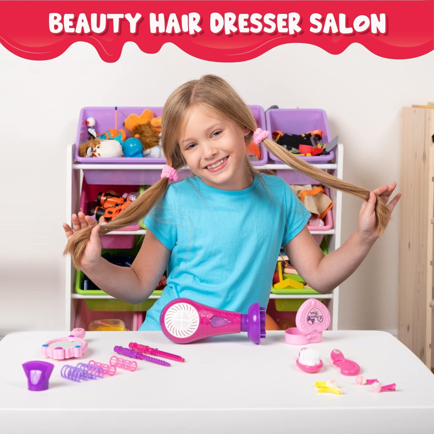 Kleines Mädchen Puppen Salon Spielzeugset Haartrockner Spiegel