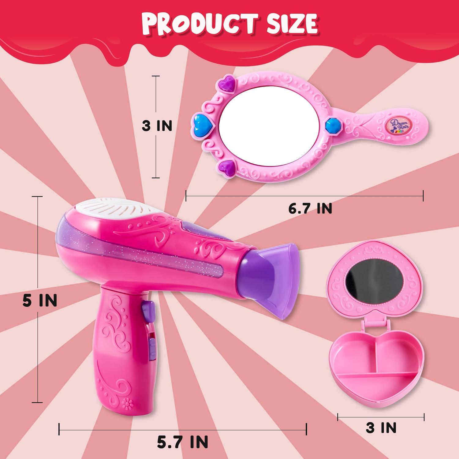 Kinder Puppen Frisier Salon Spielzeugset Haartrockner Spiegel Styling Kit