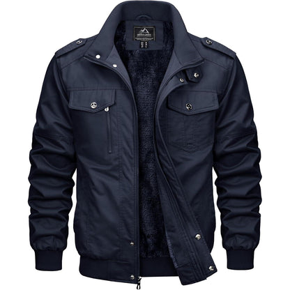 Herren Winterjacke warm gefüttert mit Taschen Dunkelblau S