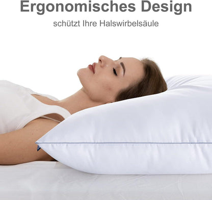 Hochwertiges Schlafkissen Set 80x80cm mit anpassbarer Faserfüllung