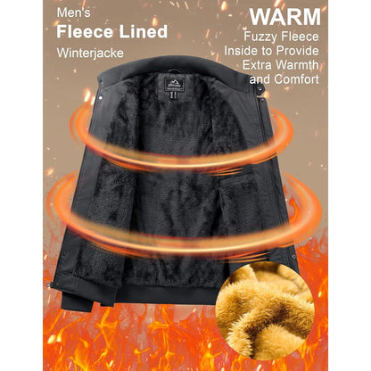 Herren Winterparka Warm Gefüttert Jacke Militär Style