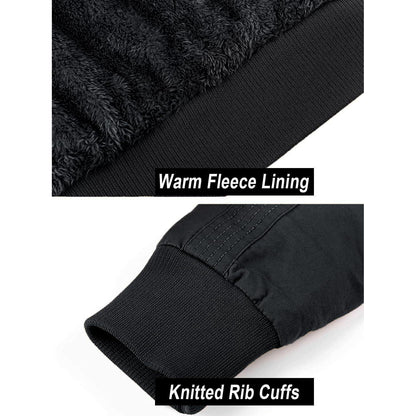 Herren Winterjacke Warm Gefüttert mit Taschen L Schwarz