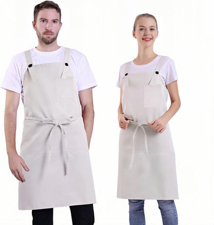 Verstellbare große Küchenschürze mit Taschen, bequem, 12 Farben