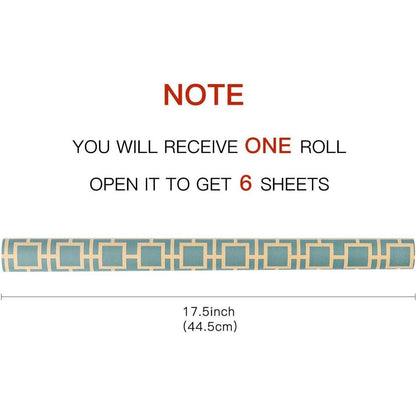 RUSPEPA Kraftpapier Rolle - 6 Blatt Navy Geometric Design