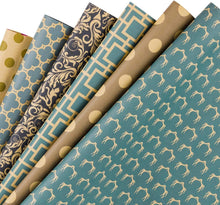 Wickelblatt Kraftpapier Navy Design 6 Blatt 44,5x76cm Marine