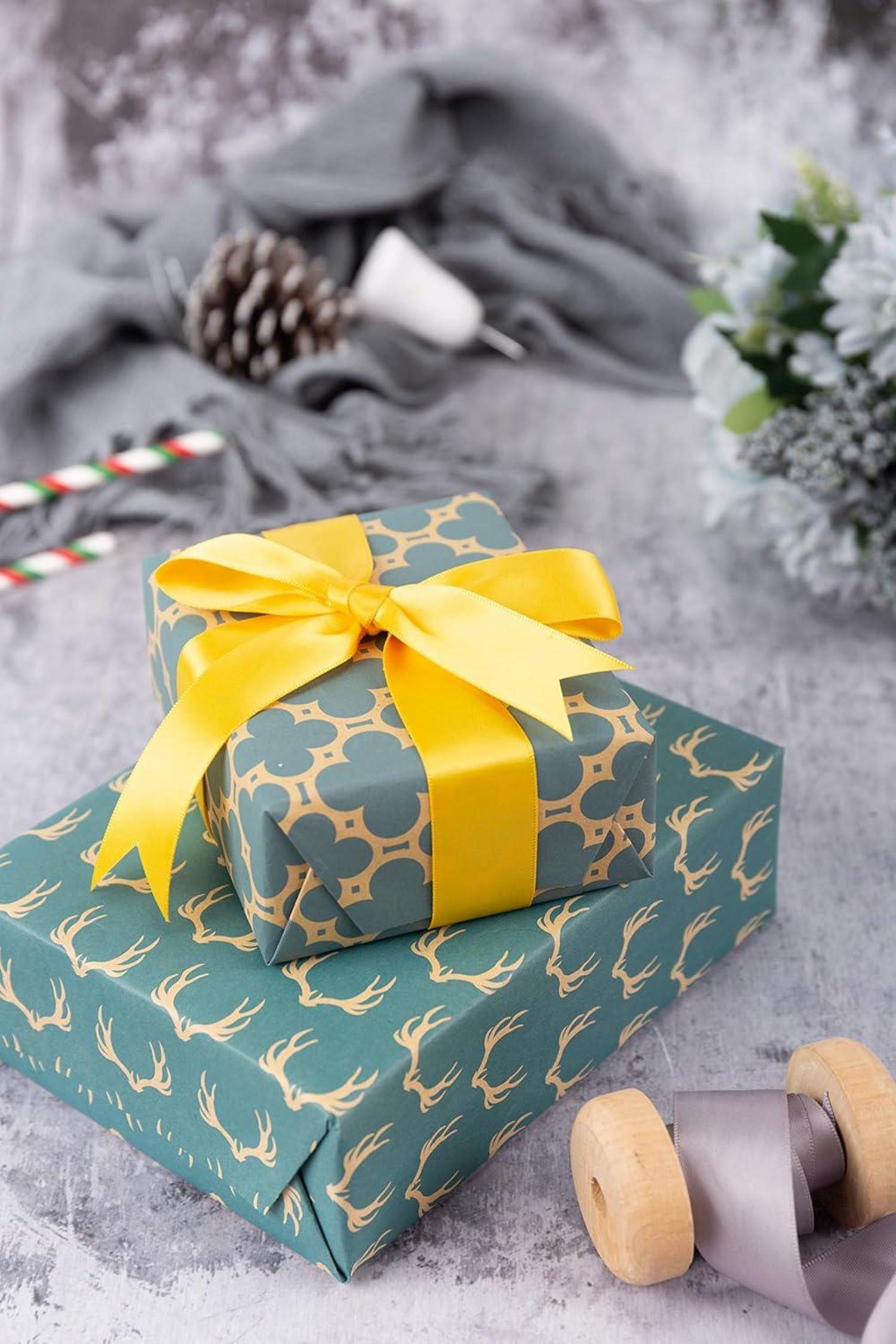Navy Geometric Design Kraftpapier 6 Blatt 44,5x76cm/Blatt 6S