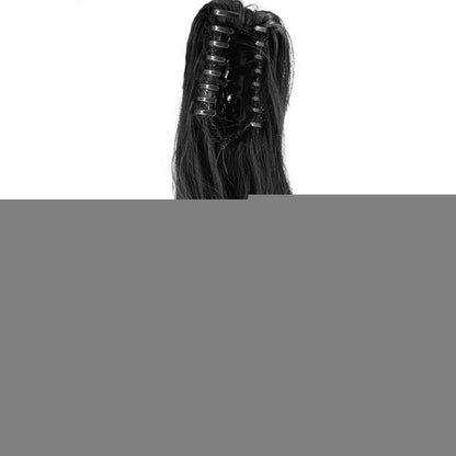 Gewellter Pferdeschwanz Clip-in Extension Schwarz 45cm