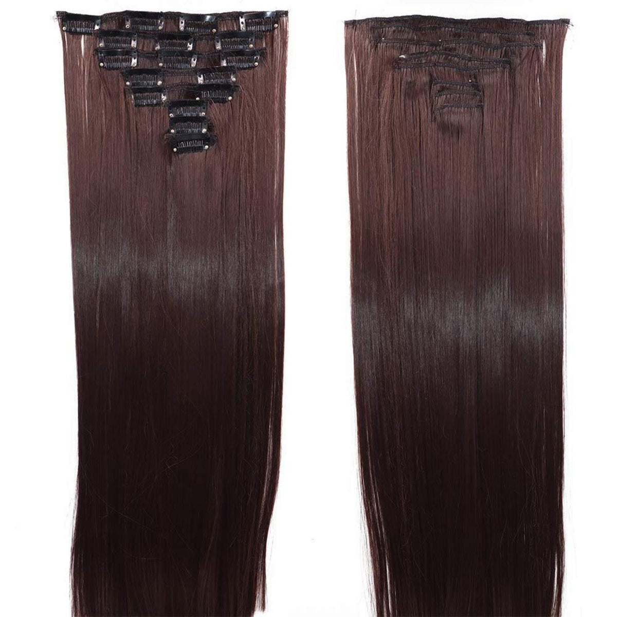 Clip-in Haarverlängerung, glatt, mittelbraun, 70cm