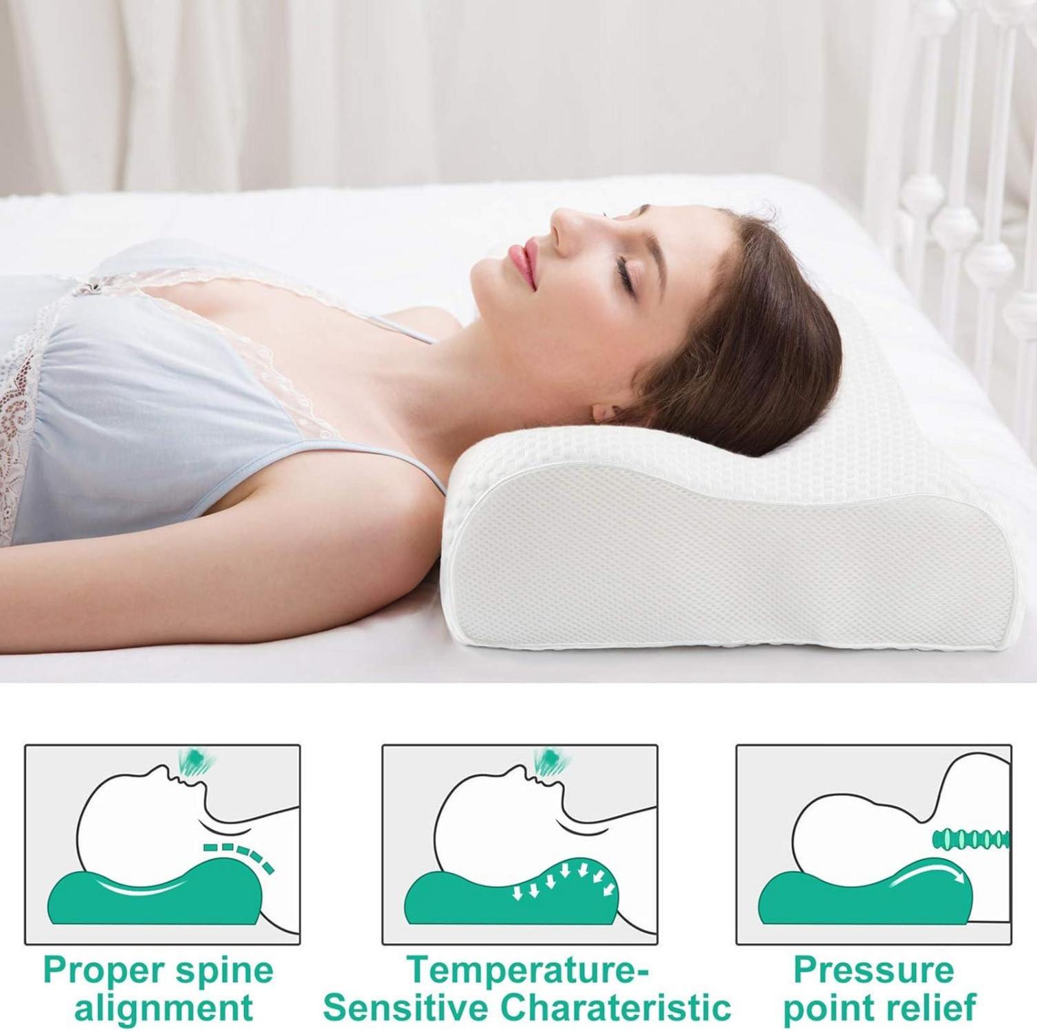 Memory Foam Nackenstützkissen Sandwich Kissen ergonomisch waschbar