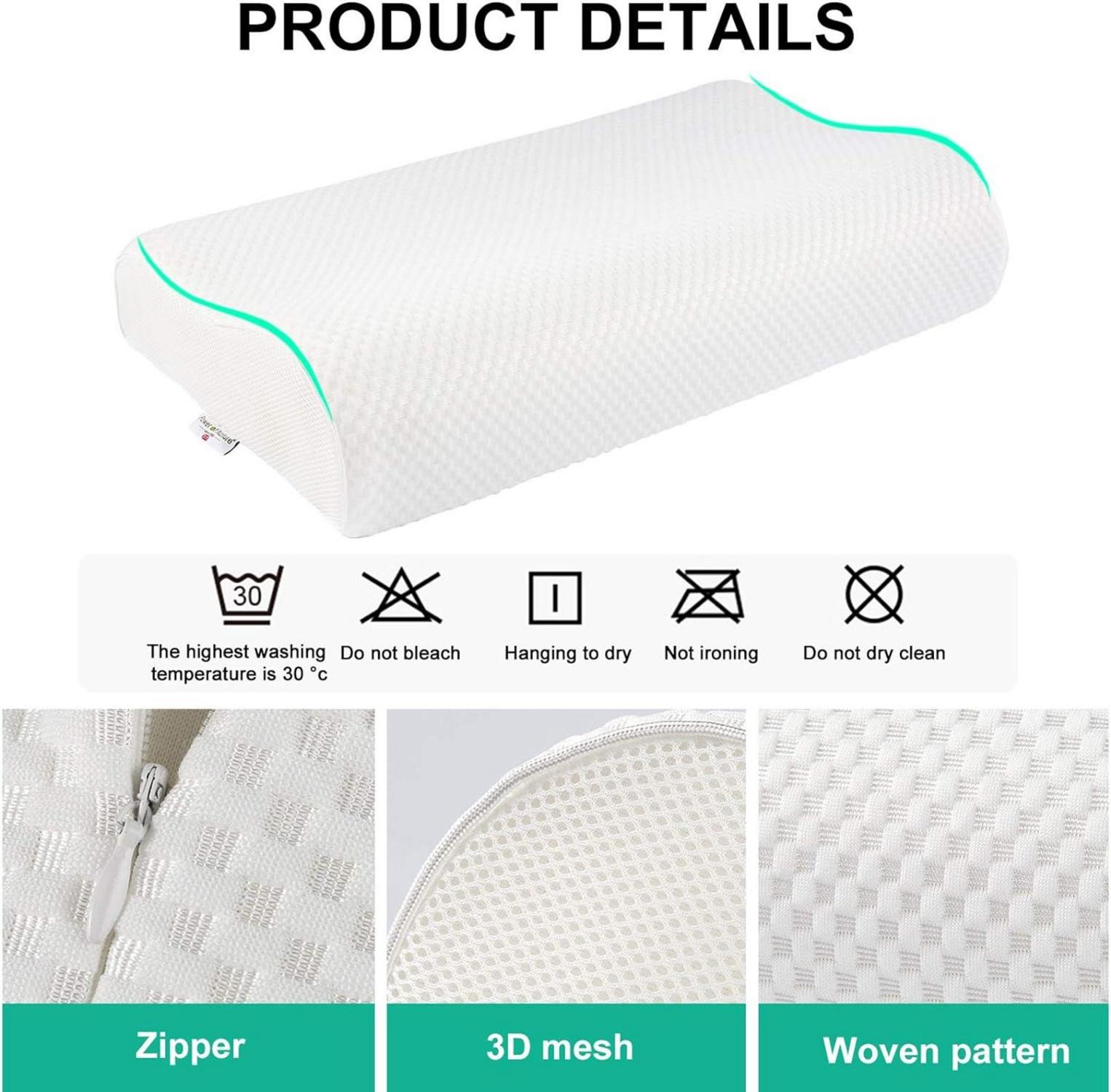 Memory Foam Nackenstützkissen Sandwich Schlafkissen 60x35cm