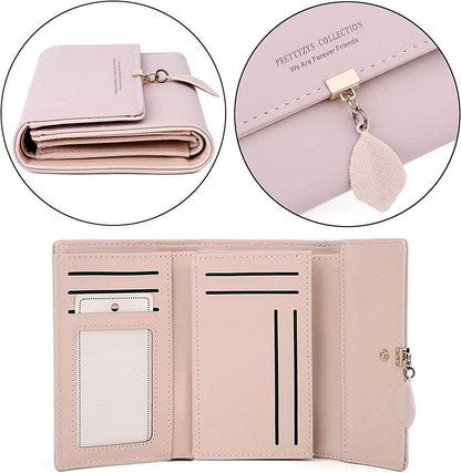 Geldbörse Damen Elegant mittelgroß Rosa viele Fächer