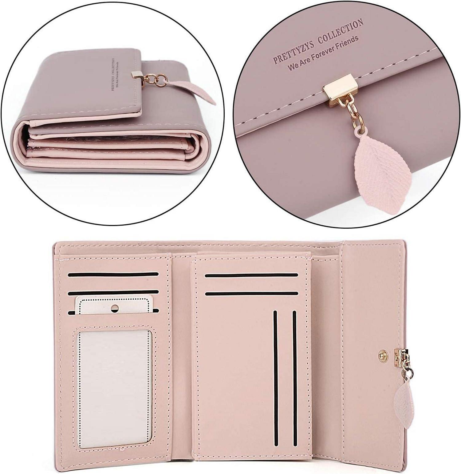 Geldbeutel Damen mittelgroß Elegant Portemonnaie viele Fächer Rosa