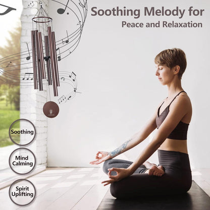 Premium Windspiel Garten 6 Metallrohre Tiefer Ton Patio