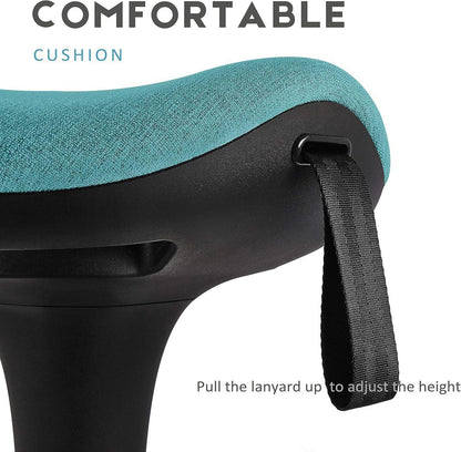 Ergonomischer Stehhocker Hochverstellbar Blau Büro Sitz-Steh-Hocker