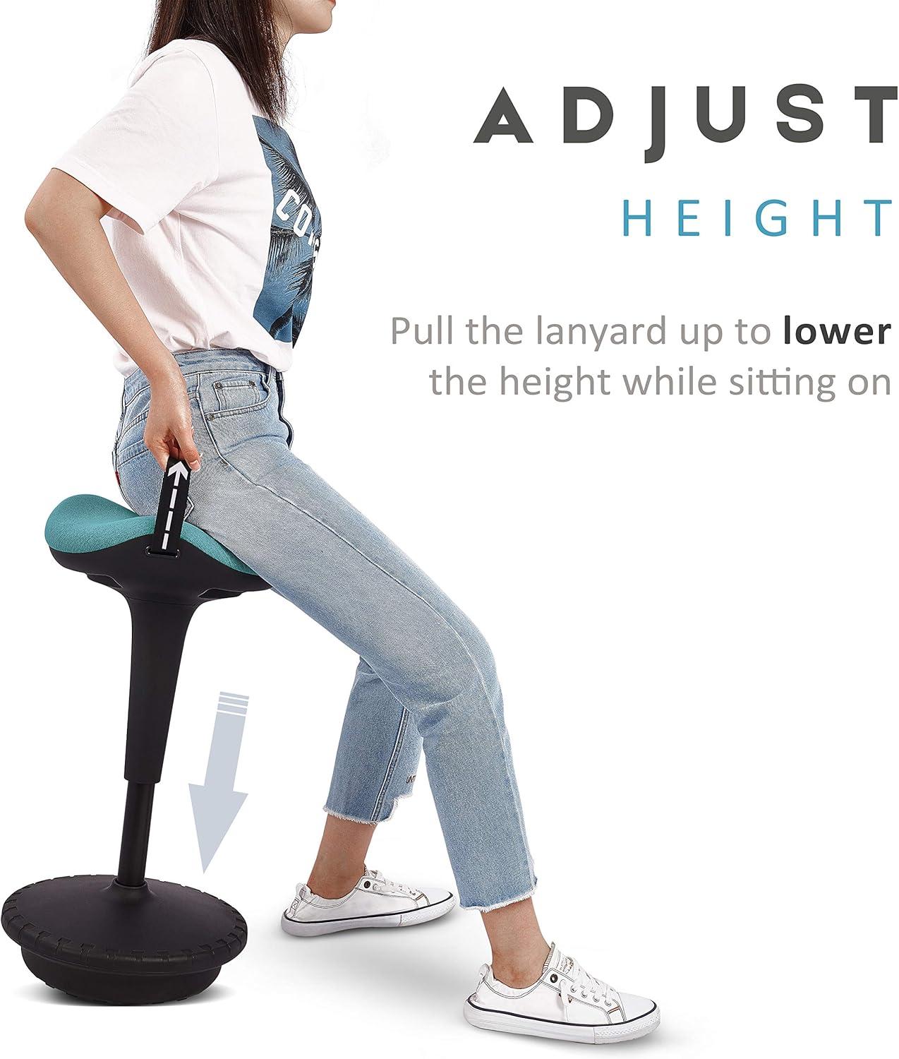 Ergonomischer Stehhocker Atmungsaktiver Sitz-Steh-Hocker Blau