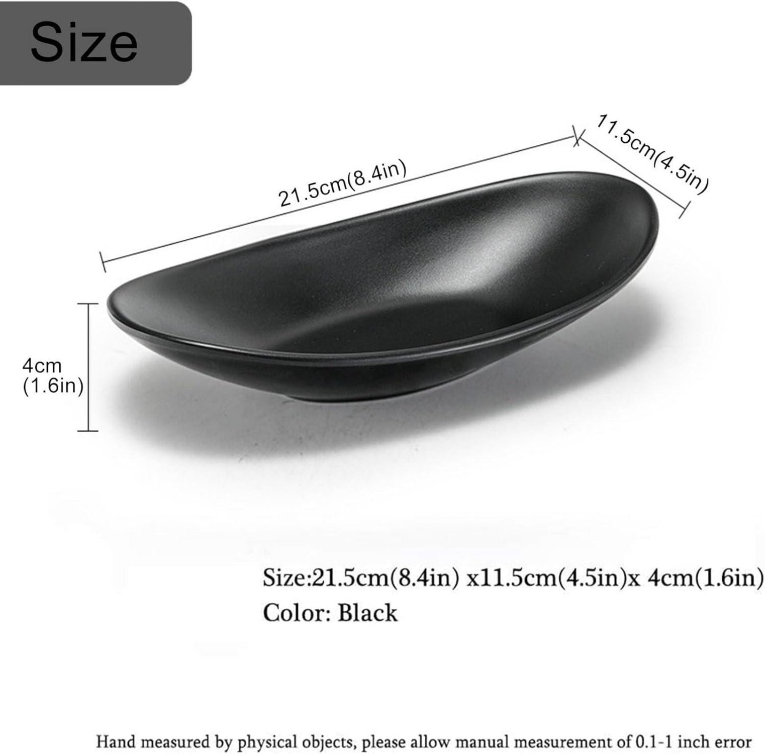 Schwarzer Schmuck Ringhalter Tablett Schüssel oval 21,5cm