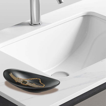 Schwarzer Schmuck Ringhalter Tablett Schlüssel Organizer Oval