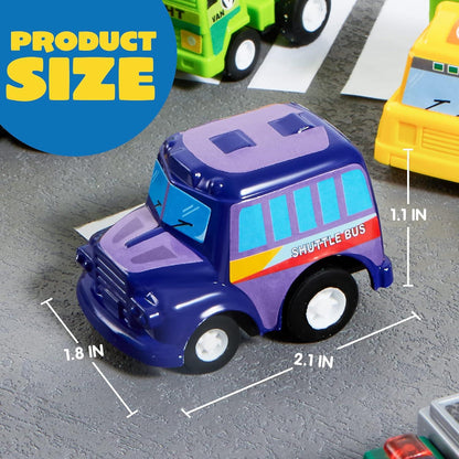 25 Stück Zurückziehen Stadtautos und Lastwagen Spielzeugauto-Set
