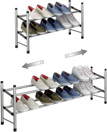 Ausziehbares Schuhregal für bis zu 12 Paar Schuhe, stapelbarer