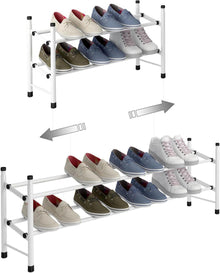 Ausziehbares Stapelbares Schuhregal für 12 Paar Schuhe 62~114 x 22 x