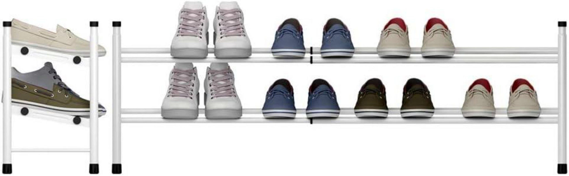 Ausziehbares Schuhregal 2 Ebenen Aufbewahrung 12 Paar Schuhe