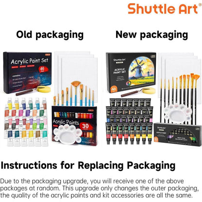 Shuttle Art 46-teiliges Acrylfarben Set mit 30
