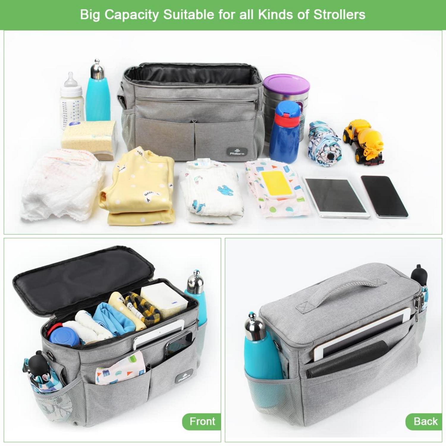 Kinderwagen Organizer mit Isolierte Getränkehalter und