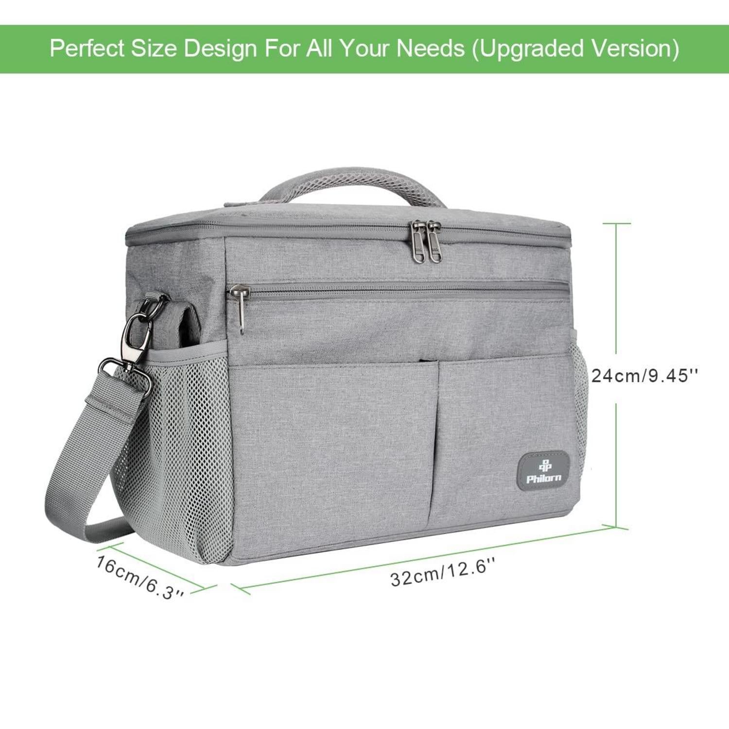 PHILORN Kinderwagen Organizer Isolierte Getränkehalter Große Kapazität Grau