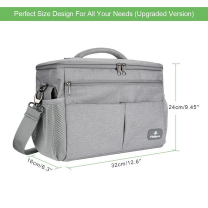 PHILORN Kinderwagen Organizer Isolierte Getränkehalter Große Kapazität Grau