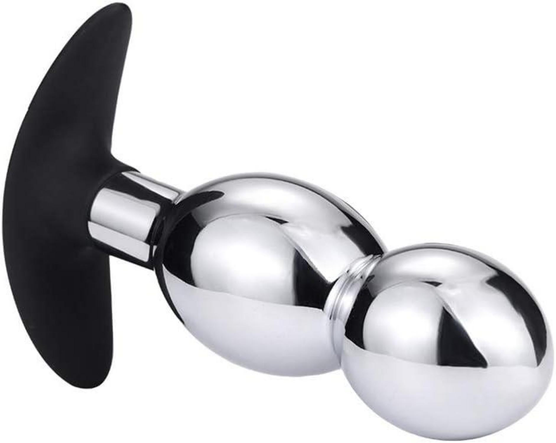 Metall Analplug Edelstahl Butt Plug Analplug Hook 2 Analkugeln