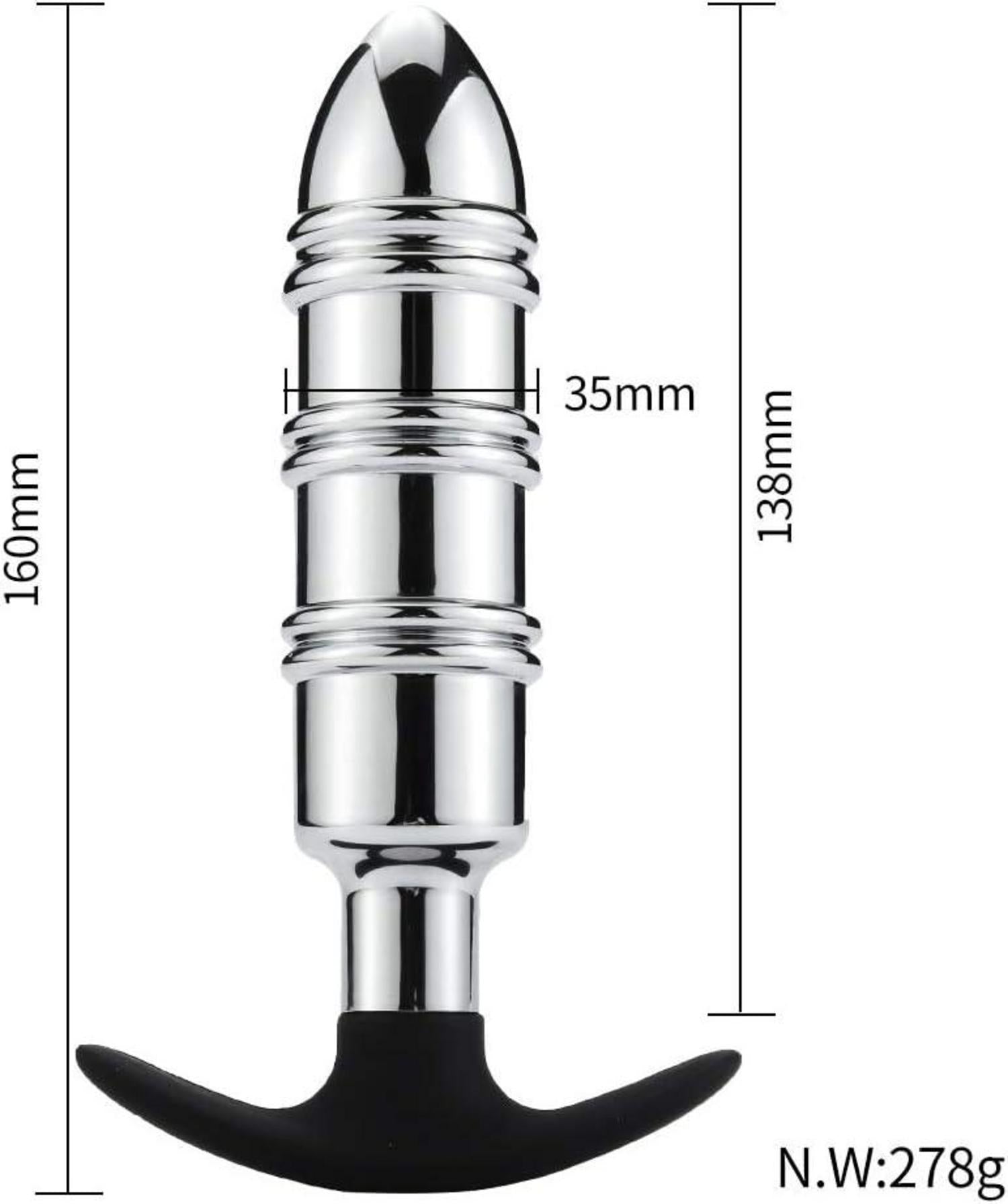 Metall Analplug Edelstahl Butt Plug mit Analkugeln Hook Sexspielzeug