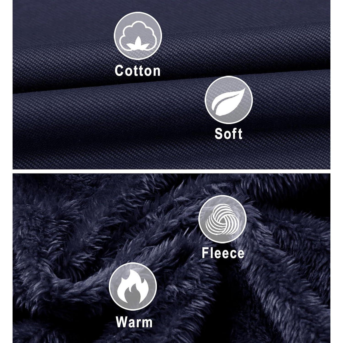 Warme Herren Winterjacke mit Fleece Futter und abnehmbarer Kapuze