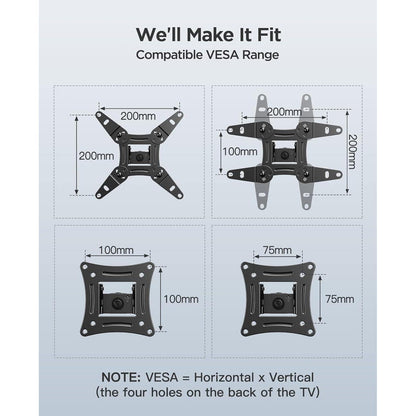 TV Wandhalterung Schwenkbar Neigbar 13-42 Zoll Flach Curved