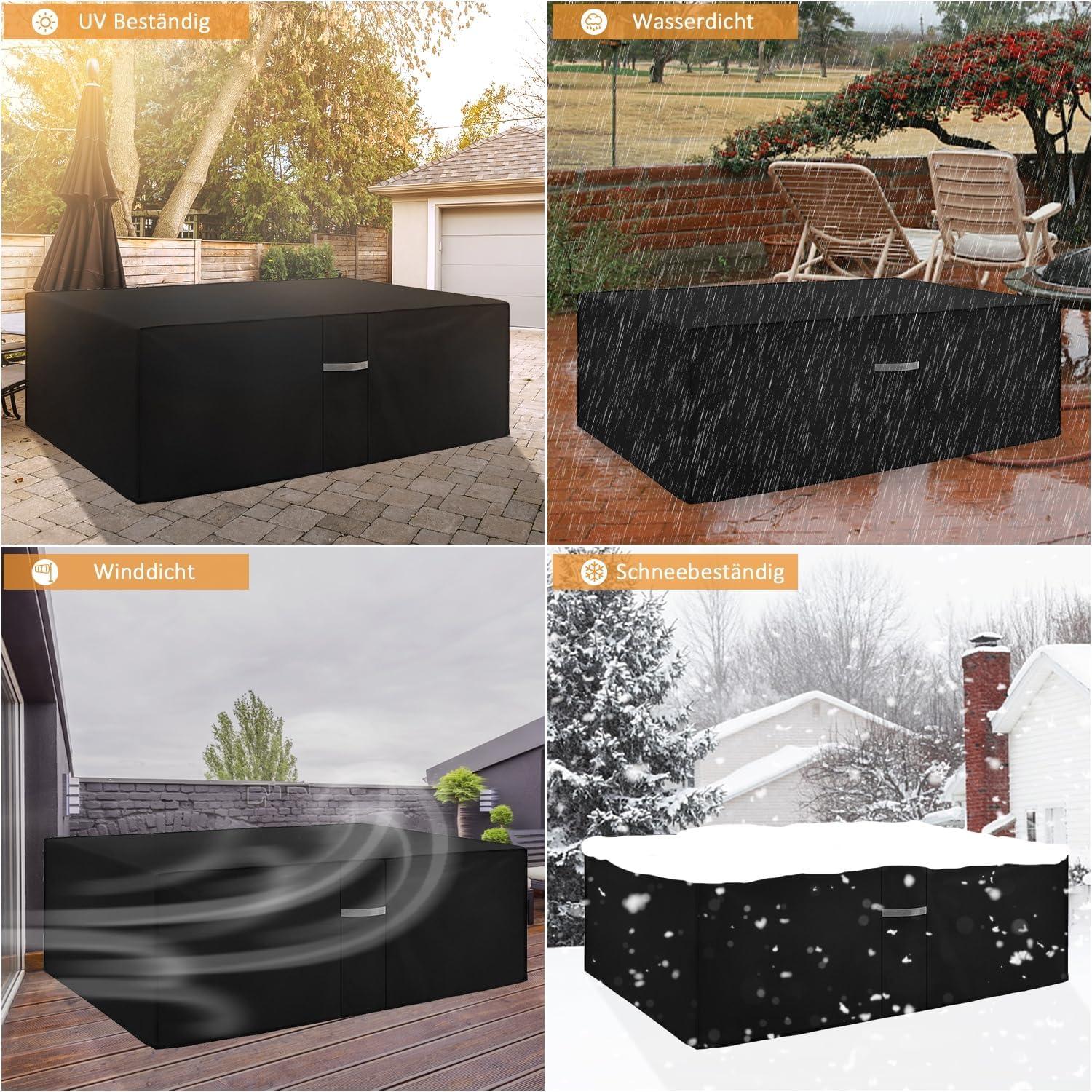 Dokon Gartenmöbel Abdeckung 600D Oxford Gewebe 210x110x74cm