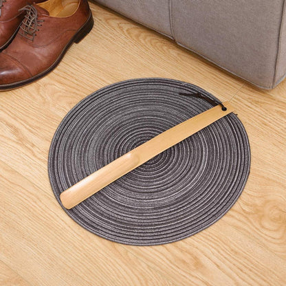 2er Set Holz Schuhlöffel mit Lederseil für Mann Frau Kind