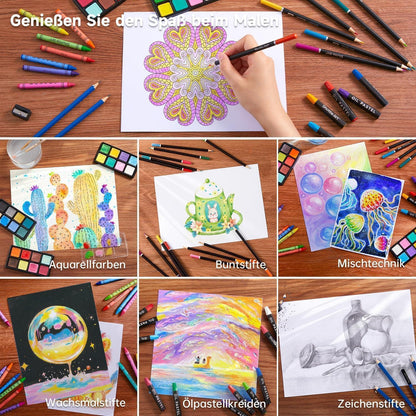 Shuttle Art 186-teiliges Malset, Holzkoffer mit