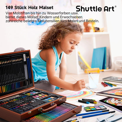 Shuttle Art 186-teiliges Malset, Holzkoffer mit