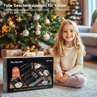 Shuttle Art 186-teiliges Malset, Holzkoffer mit