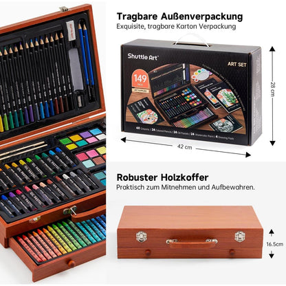 Shuttle Art 186-teiliges Malset, Holzkoffer mit