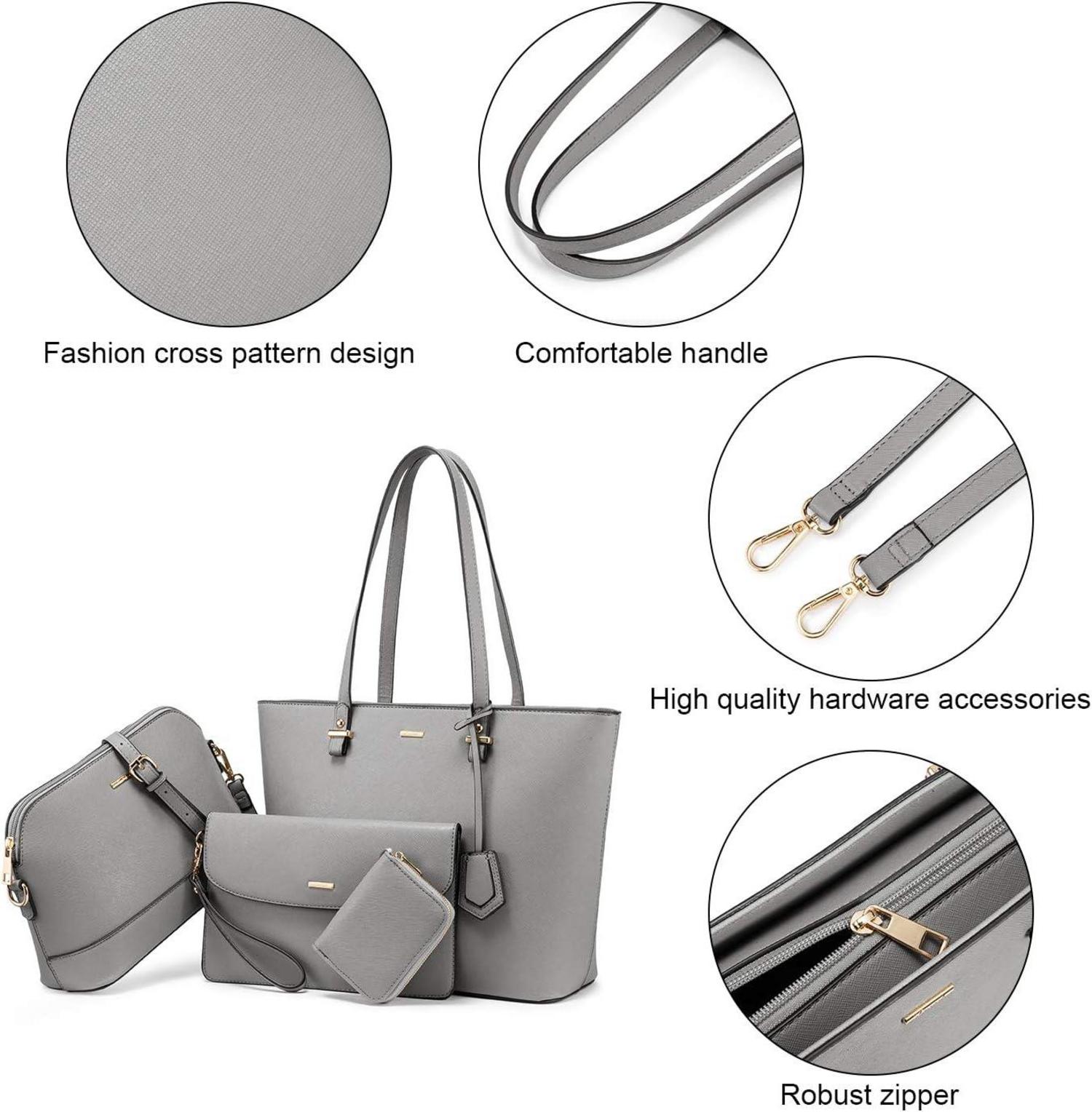 Damen Handtasche Shopper Schultertasche Umhängetasche Geldbörse 4tlg