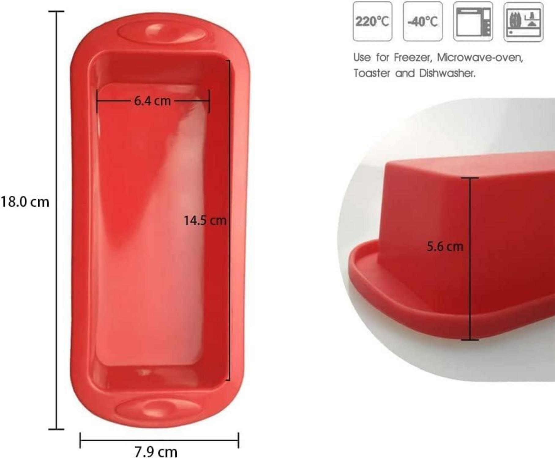 Mini Silikon Kastenform und Brotbackform 4er Set Antihaft 14x6x5cm