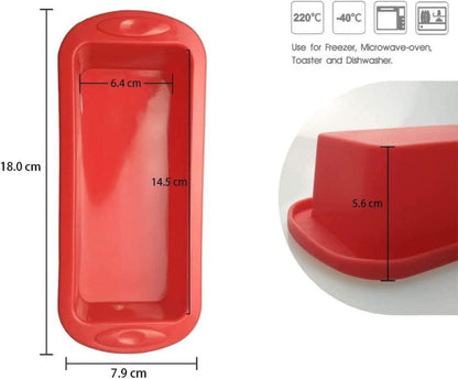 Mini Silikon Kastenform und Brotbackform 4er Set Antihaft 14x6x5cm