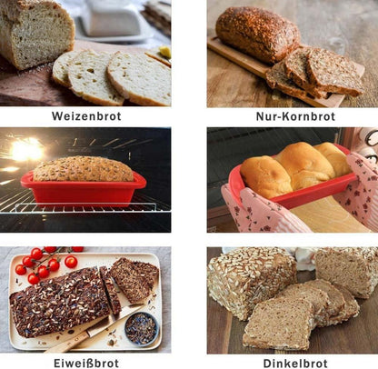 Mini Silikon Kastenform und Brotbackform 4er Set Antihaft 14x6x5cm
