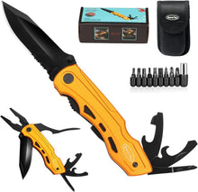 Multitool Taschenmesser für Väter Geschenke 9-teilig Gelb