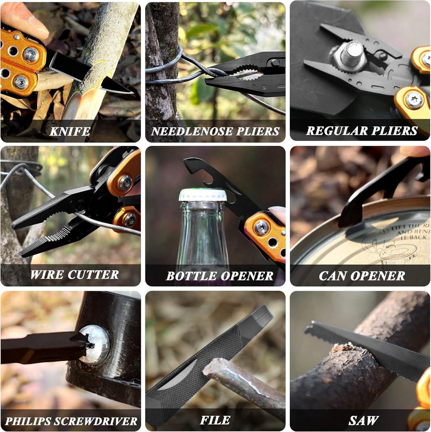 Multitool Set 14 in 1 Taschenmesser Zange Schraubendreher Säge Camping