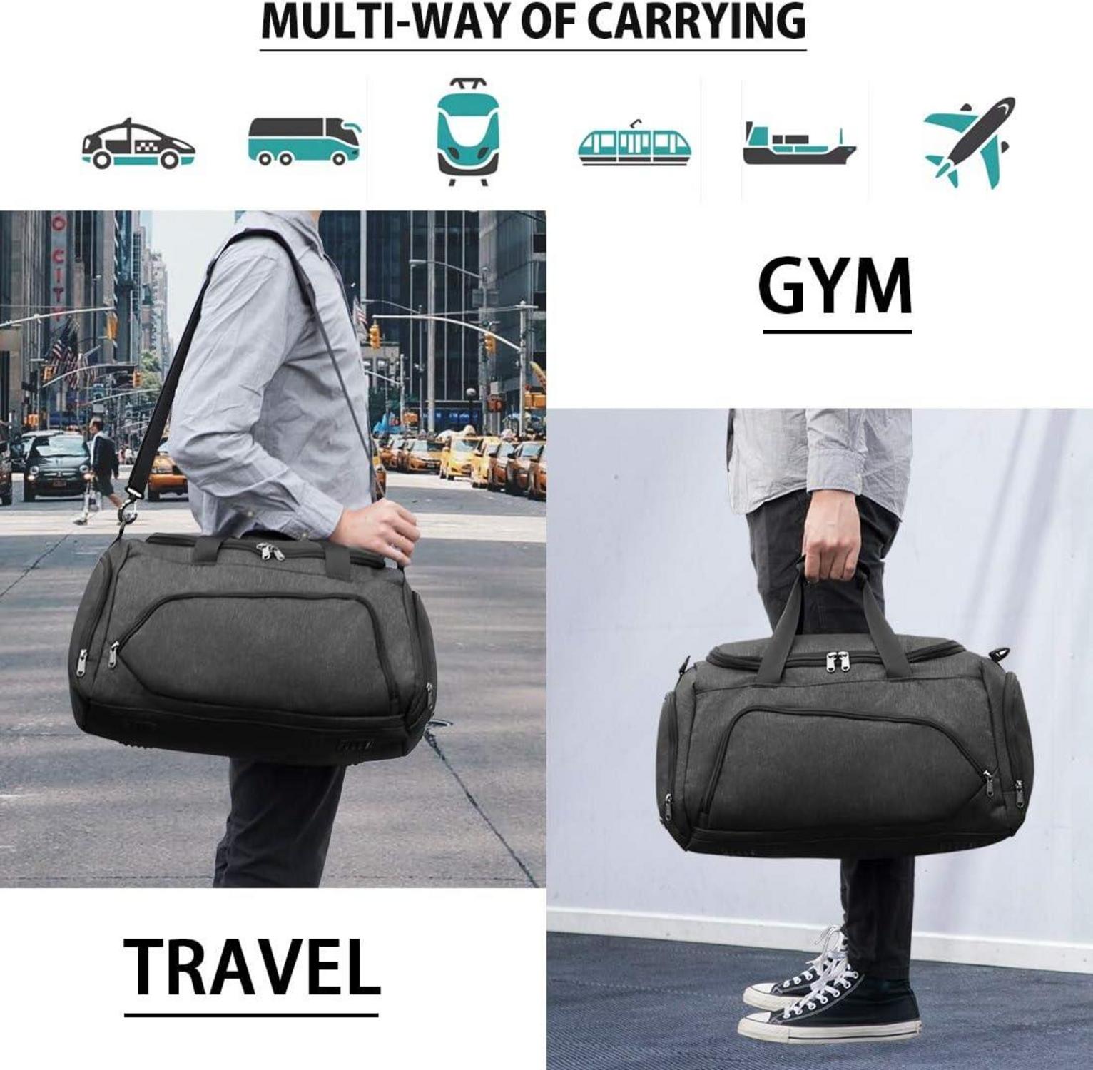 Sporttasche Herren Damen 40L Wasserdicht Fitness Reisetasche mit Schuhfach